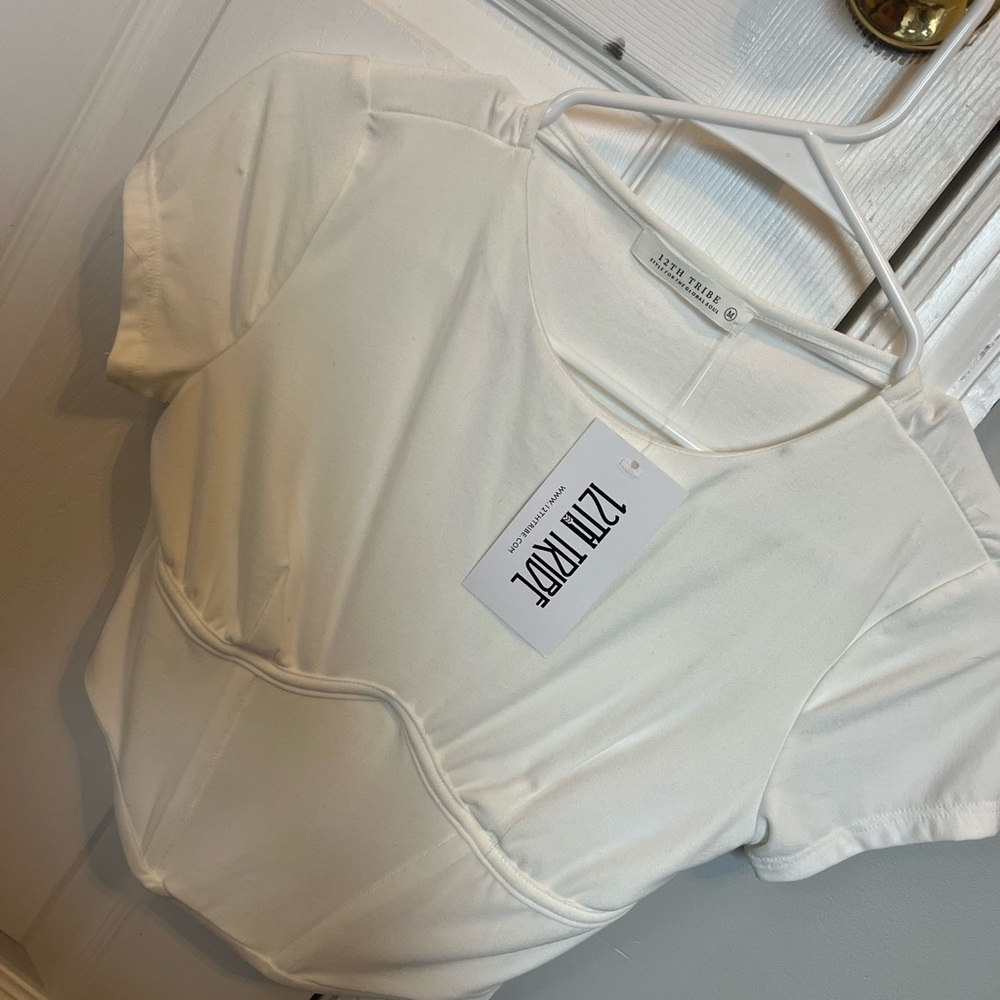 White, corset style top